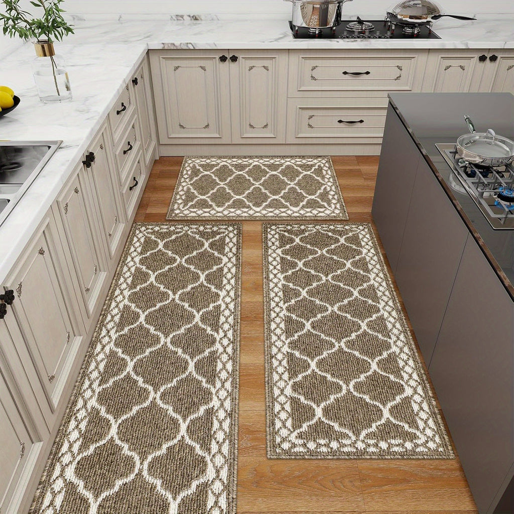 Kitchen Mat Flannel Soft Comfort Non-Skid Washable Farmhouse Floor Mat – Anti-Fatigue Kitchen Rug for Bathroom, Entryway & Indoor Use | Multiple Sizes