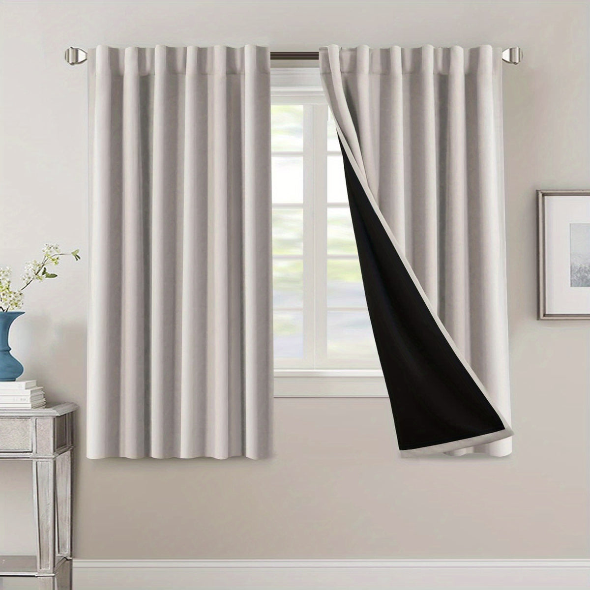 Blackout Curtains 2 Panels 100% Room Darkening 96 Inch Long – Triple Weave Thermal Insulated Back Tab & Rod Pocket Window Drapes for Bedroom & Living Room