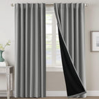 Blackout Curtains 2 Panels 100% Room Darkening 96 Inch Long – Triple Weave Thermal Insulated Back Tab & Rod Pocket Window Drapes for Bedroom & Living Room