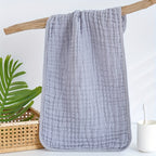 Six-Layer Gauze Cotton Hand Towels 4-Pack – Lightweight Quick-Dry Gingham Towels for Bath, Face, Gym & Spa | 280 GSM Soft Breathable Washcloths