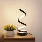 Spiral Adjustable Desk Lamp Vintage Style with Dimmable Warm Light, 3 Color Modes 10 Brightness Settings, Space-Saving Table Lamp for Bedroom Study & Living Room, 12V Safe Low Voltage, Gift for Friends & Family