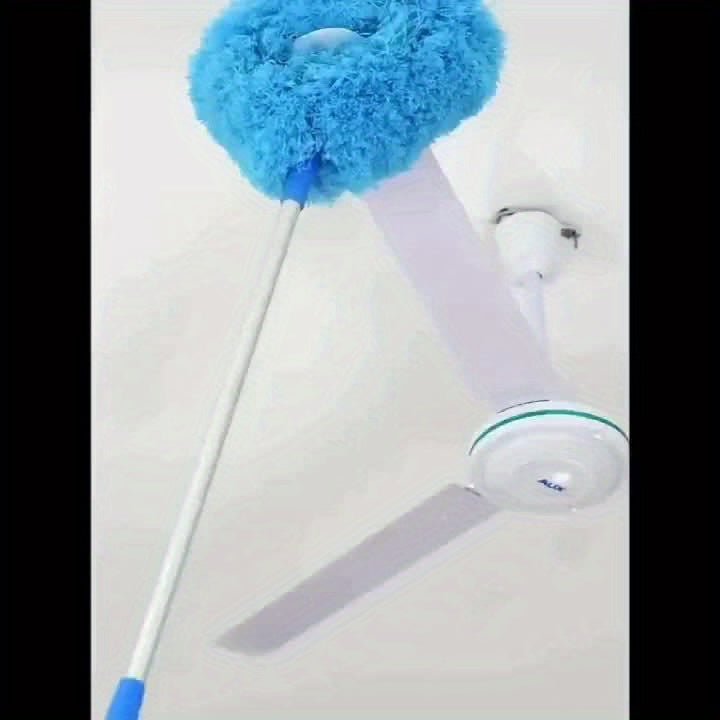 Ceiling Fan & High-Reach Dust Brush with Extension Rod – Detachable Washable Ultra-Fine Microfiber Cleaner for Fans, High Ceilings, Furniture & Cars, Blue