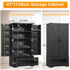 47 Inch Kitchen Pantry Storage Cabinet with Drawer – Multifunctional Buffet Cupboard Sideboard with Adjustable Shelves | Multiple Styles & Colors