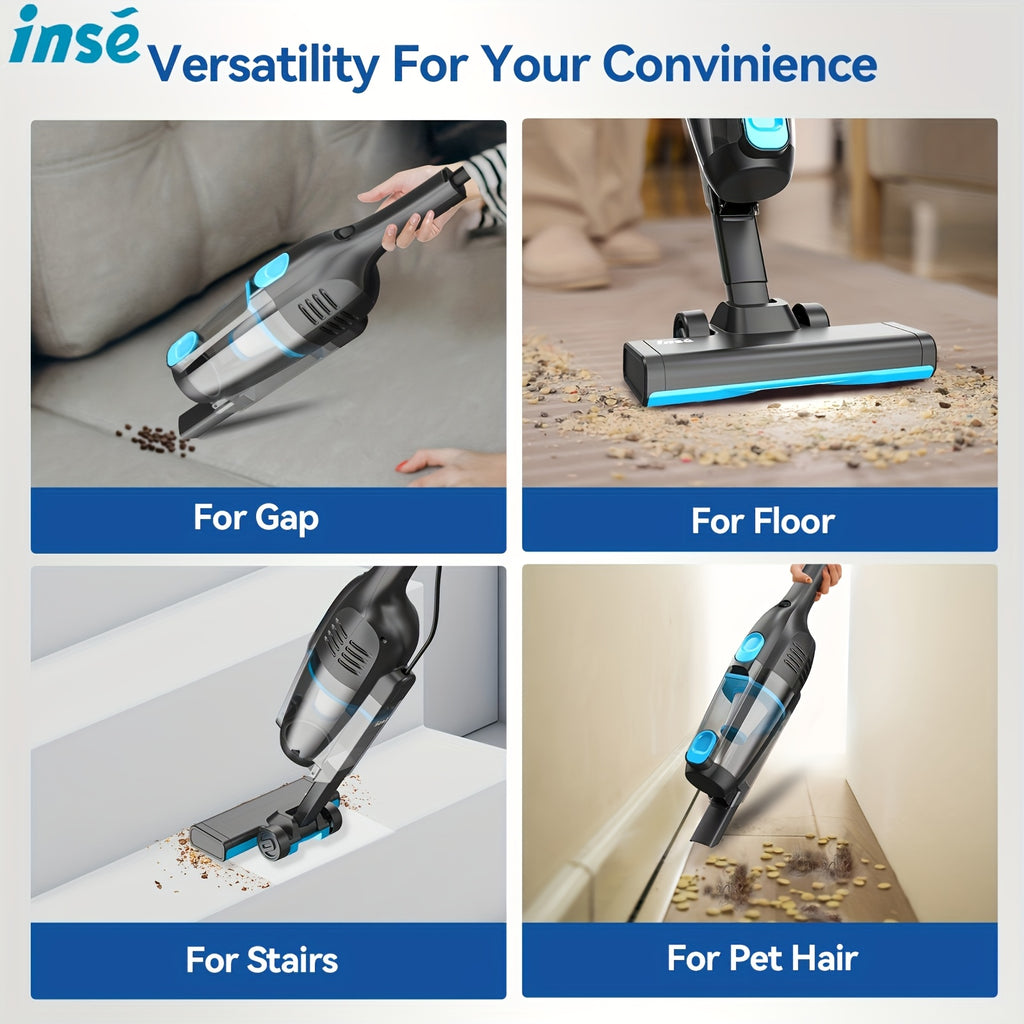 Corded Vacuum Cleaner Lightweight with Powerful Suction – 1L Dust Cup, 6-Stage Filtration, 90° Tilt, Self-Standing Design for Floors Stairs Carpet Hardwood Tile Pet Hair