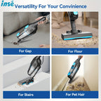 Corded Vacuum Cleaner Lightweight with Powerful Suction – 1L Dust Cup, 6-Stage Filtration, 90° Tilt, Self-Standing Design for Floors Stairs Carpet Hardwood Tile Pet Hair