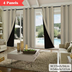 100% Blackout Curtains 4-Panel – Coated Lining Grommet Top for Total Darkness, Privacy Drapes for Bedroom Living Room Kitchen Bathroom, 8 Colors 9 Sizes