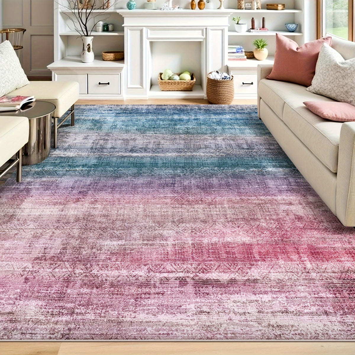Oslo Washable Area Rug – Gradient Moroccan Vintage Style, Soft Non-Slip, Machine Washable | Living Room, Bedroom & Dining Room | 5 Colors, 5 Sizes | Nuvia Haven