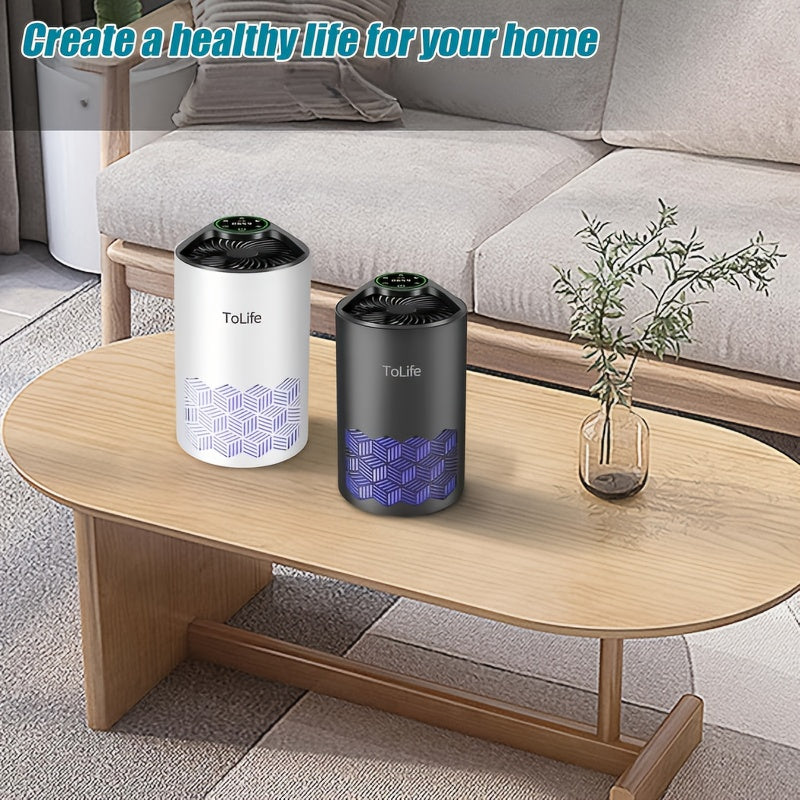 H13 HEPA Air Purifier for Large Rooms Bedrooms Pets Ultra Quiet 25dB Sleep Mode 3-Stage Filter Dust Smoke Pollen Pet Hair Dander USB Powered Aromatherapy Diffuser