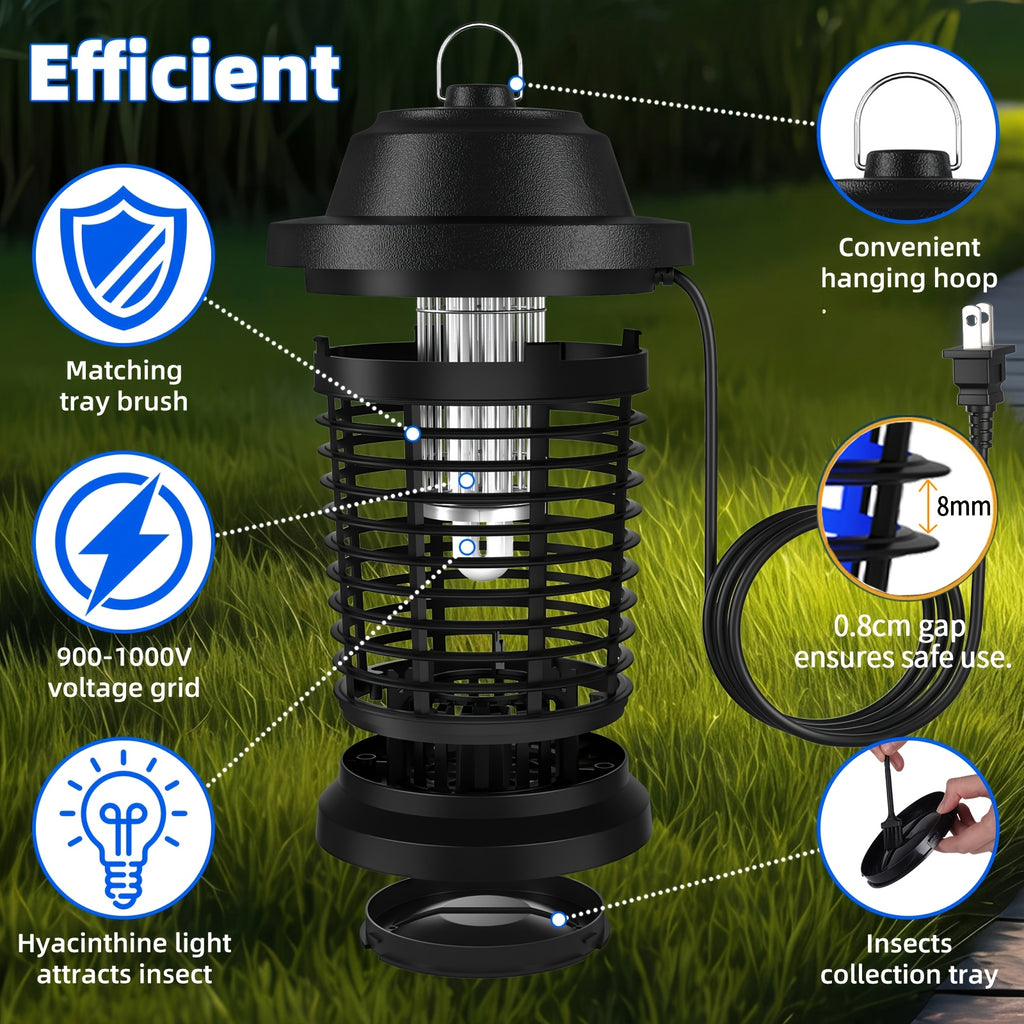 Bug Zapper Electric Mosquito Zapper Fly Trap Lamp 4000 Sq Ft Coverage 1000V Power Grid Easy Clean Removable Tray Indoor Outdoor Insect Killer Gift for Family