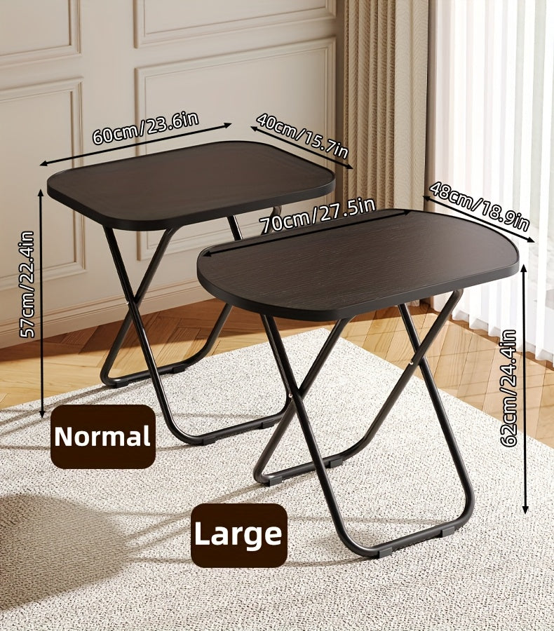 Foldable Tray Table – No Assembly TV Dinner Tray for Eating on Bed Sofa Living Room, Stable Snack Table, Normal & Large, Black White Walnut