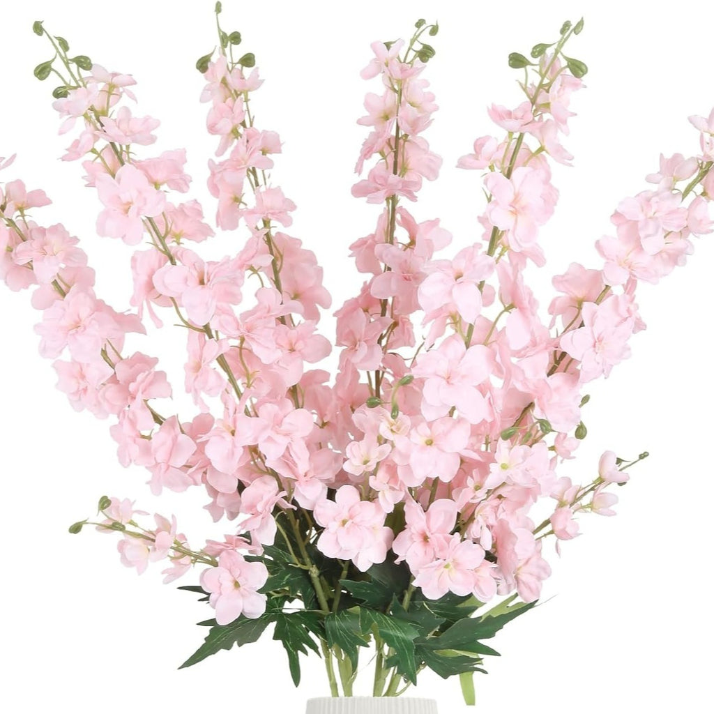 Artificial Delphinium Flowers 6pcs 33.5 Inch Long Stem Faux Snapdragon for Vase, Wedding, Home & Party Decor