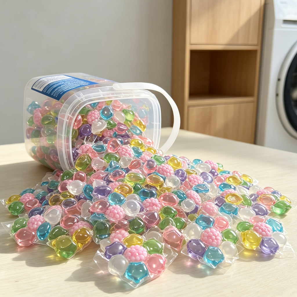 7-in-1 Laundry Beads Concentrated Scented Pods Long-Lasting Fragrance Deep Clean Stain Removal Soft Anti-Static Water Soluble 300g 400g 730g