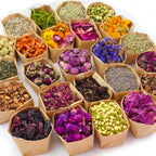 Dried Flowers Craft Set 24pcs Roses Jasmine Peony Lavender Forget-Me-Not Dried Plant Kit for Resin Jewelry Making DIY Candle Soap Scrapbooking Seasonal Decor