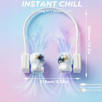 Neck Fan USB Rechargeable Hands-Free Wearable Bladeless Fan 3-Speed 360 Degree Adjustable Digital Display Quiet Cooling Fan for Outdoor Travel Office Student White Green Pink 1500mAh 3000mAh