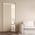 Heavyweight Polyester Door Curtain Panel – No-Drill Sliding Room Divider Screen with Folding Track for Living Room, Bedroom & Doorway, Machine Washable