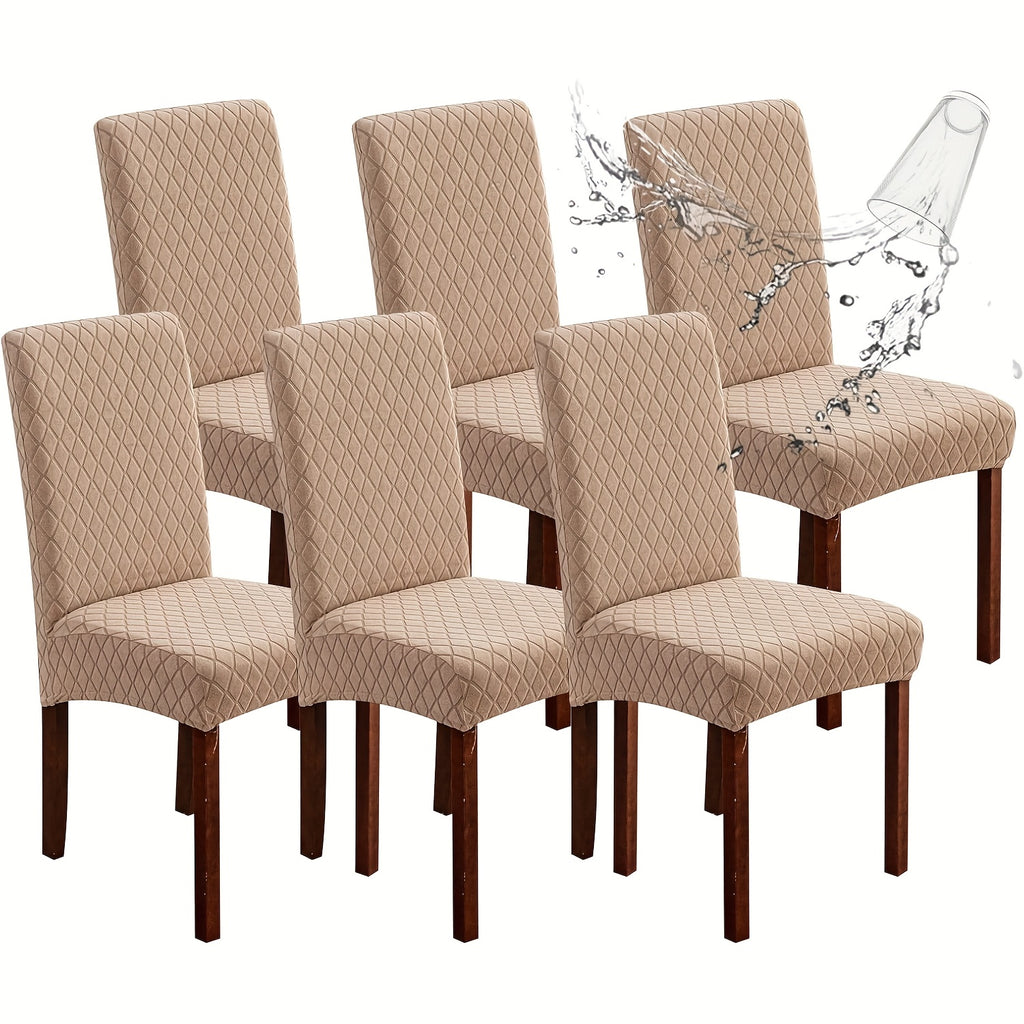 Dining Chair Covers Set of 4 6 Stretch Jacquard Slipcovers - Removable Washable Chair Protectors for Kitchen Parsons Dining Room Chairs