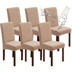 Dining Chair Covers Set of 4 6 Stretch Jacquard Slipcovers - Removable Washable Chair Protectors for Kitchen Parsons Dining Room Chairs