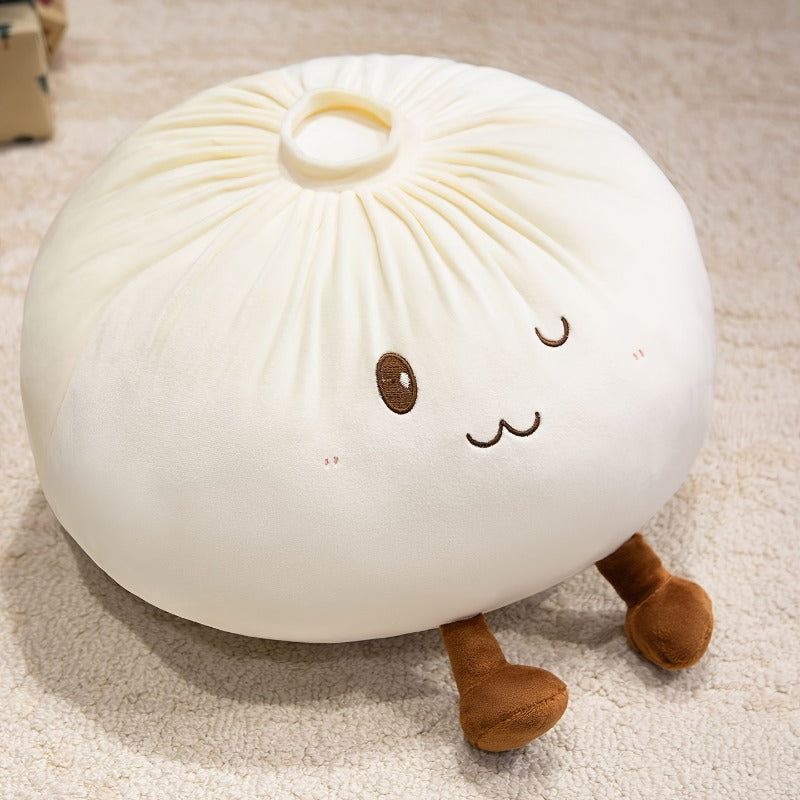 Dumpling Plush Pillow – Cute Korean Bun Stuffed Cushion for Bedroom, Sofa & Office Nap | Soft Fluffy Kawaii Decor Pillow | Hand Washable | White, Pink, Orange
