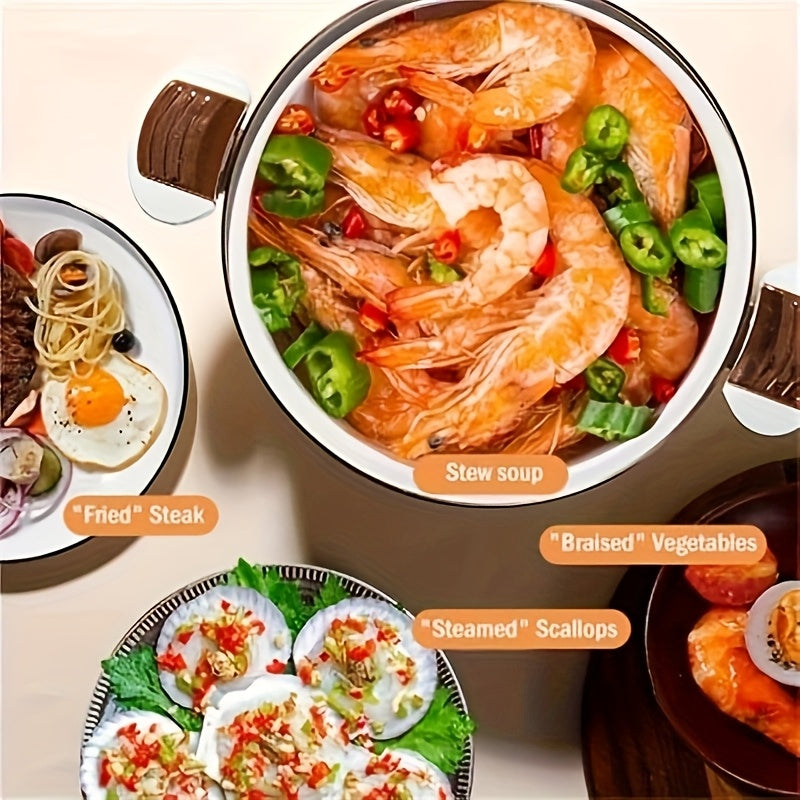 Enamel Stew Pot Large Capacity Non-Stick Dutch Oven with Double Handles for Family Gatherings, Holiday Parties & Everyday Cooking
