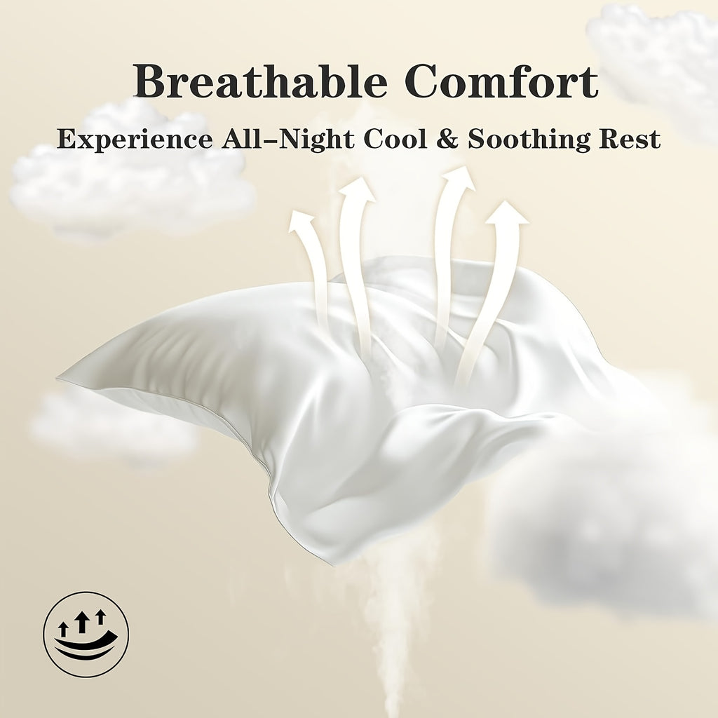 Mulberry Silk Pillowcases 2pcs - 600 Thread Count Solid Color Cooling Pillow Covers with Hidden Zipper for Hair and Skin Care Bedroom Sofa Machine Washable