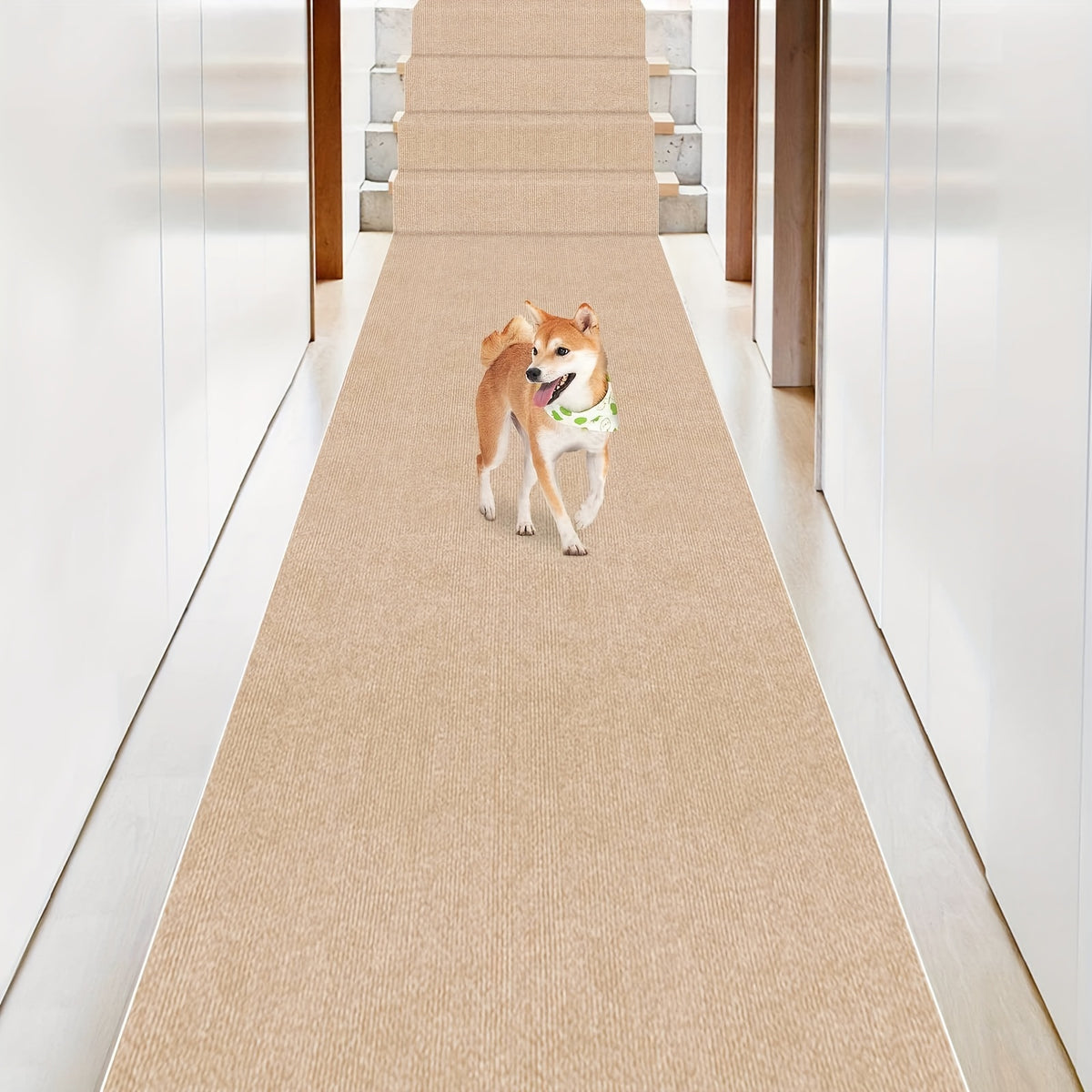 Non-Slip Hallway Runner Rug Self-Adhesive TPR Backing Ultra-Thin 0.4mm 5 Colors 6 Sizes for Kitchen Bedroom Living Room Entryway Hardwood Floors
