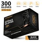 300 Pcs Black Nitrile Disposable Gloves Thickened High-Density S M L XL for Kitchen Cleaning Tattoo Beauty Salon