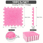 19-Piece Interlocking EVA Foam Floor Tiles – Soft, Washable, Non-Slip Puzzle Floor Mat for Bedroom, Living Room, Playroom & Pet Area (8 Colors)