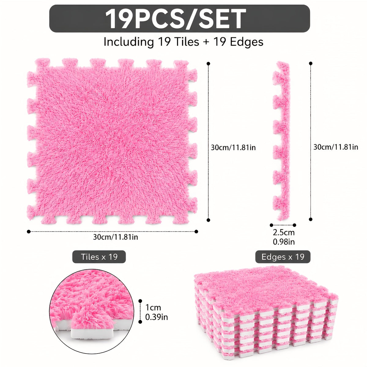 19-Piece Interlocking EVA Foam Floor Tiles – Soft, Washable, Non-Slip Puzzle Floor Mat for Bedroom, Living Room, Playroom & Pet Area (8 Colors)