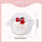 Cupcake Boxes with Dome Lids 80pcs Individual Clear Plastic Cupcake Containers Single Cupcake Holder for Muffins Pastries - Bakery Packaging for Party Picnic Restaurant Mother's Day Gifts, 50/80 Pack