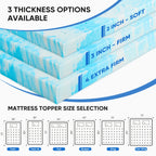 Memory Foam Mattress Topper CertiPUR-US Certified | Cooling Gel | 2" 3" 4" Thick | Standard & 5-Zone | Twin Full Queen King Cal-King