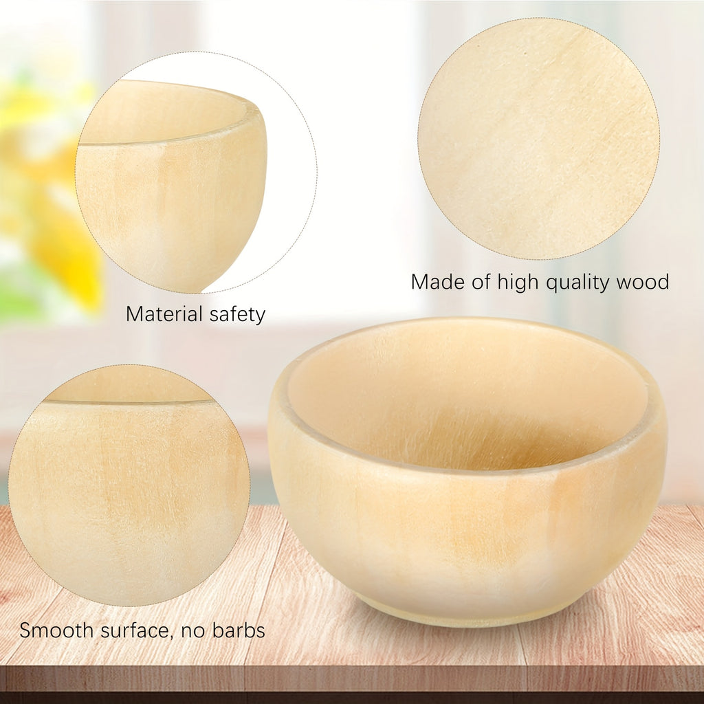Unfinished Wood Mini Bowls Set of 40 – Small Wooden Pinch Bowls for Condiments, Dips, Salad, Nuts, Spices & Crafts, 1.2 x 2.2 Inch Round Sauce Bowls, Natural Unpainted Kitchen Serving Bowls