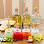 Mini Liquor Bottle Cups with Straw 12.68oz – Reusable Clear Plastic Tequila Bottles for Champagne, Wine & Cocktails | Party Favors & Wedding Drinkware