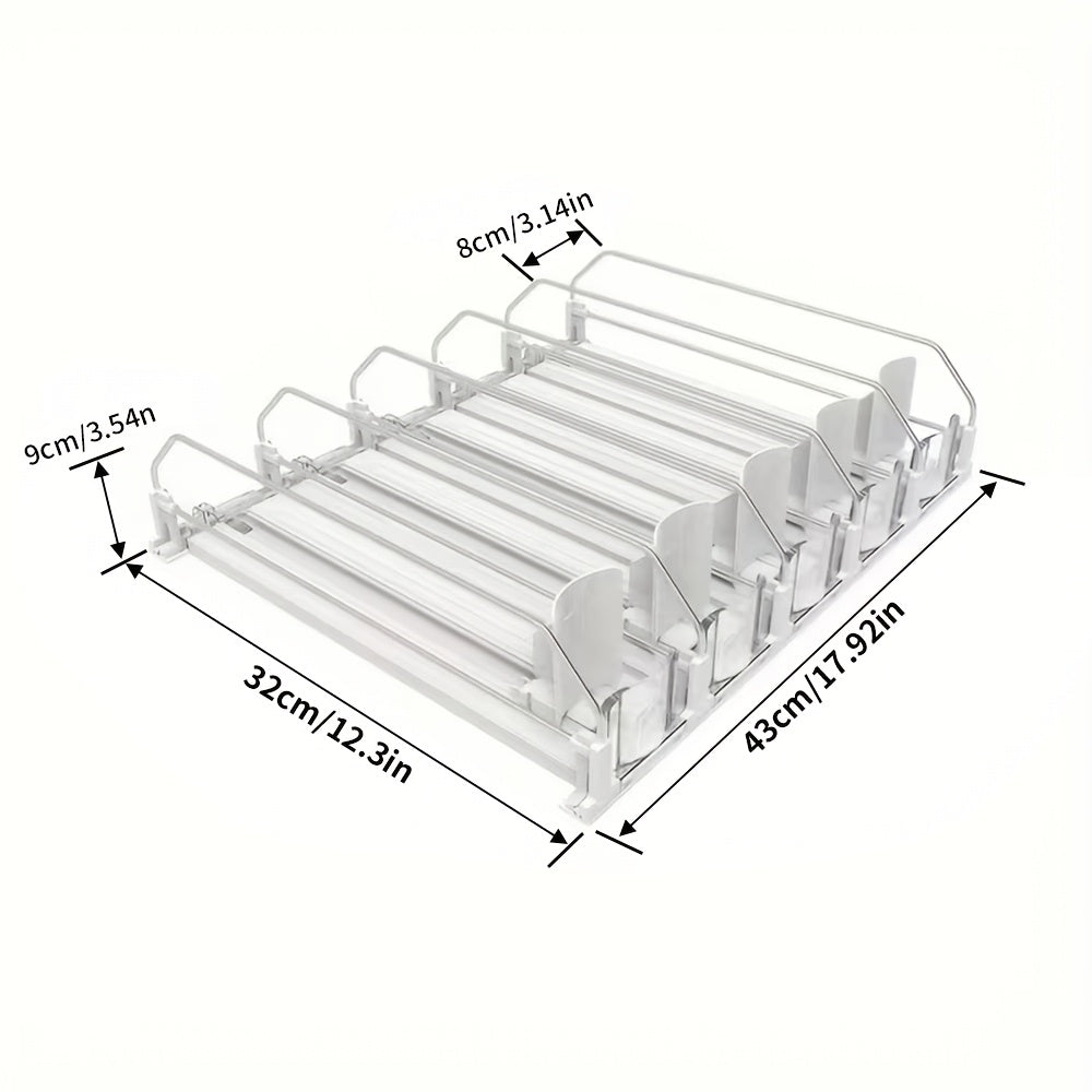Adjustable Fridge Organizer for Soda Cans Water Bottles Space-Saving Refrigerator Beverage Rack for Pantry Kitchen Cabinet - Stackable Can Organizer Storage, 3-5 Columns