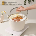 Hoarbar 10.5QT Non-Stick Soup Pot – Large Family Stock Pot, Even Heating, Electric Ceramic Gas Stove Compatible, White