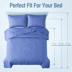 Quilted Bedspread Set Lightweight Cooling Coverlet with Pillow Shams Twin Queen King Soft Breathable Summer Bedding Set Machine Washable