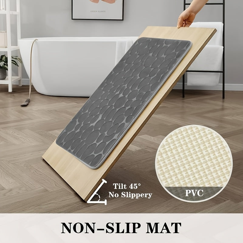 Super Absorbent Bath Mat Set 5 Piece Non-Slip Ultra Soft Bathroom Rugs, Premium Floor Mats for Bathtub Shower Vanity, 4 Colors Available