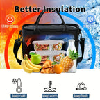 Extra Large 11L Insulated Lunch Bag & Beach Cooler Tote – Portable Thermal Food Carrier with Adjustable Shoulder Strap, Keeps Meals Hot or Cold, for Outdoor, Work, Beach & Picnic, 4 Colors