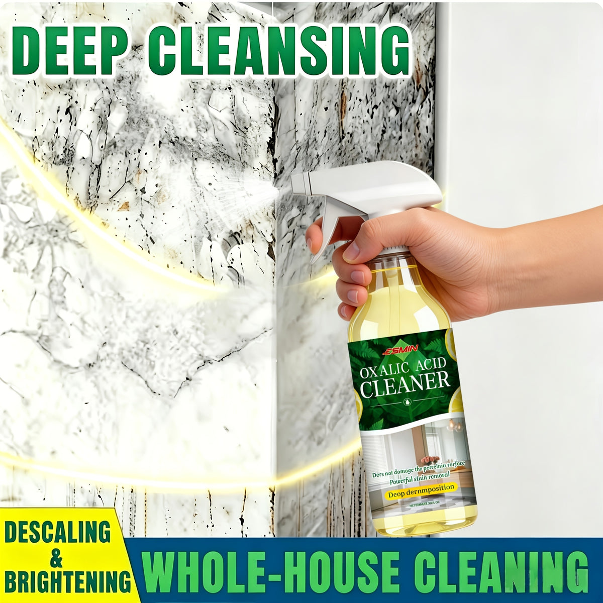 Oxalic Acid Cleaning Spray – Powerful Stain & Urine Remover for Toilets, Bathrooms, Shower Rooms & Floors