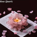 Natural Crystal Candlestick Holder Handmade Rose Quartz Citrine Amethyst – Unique Home Decor Candle Holder Gift for Teacher Appreciation Festival Holiday