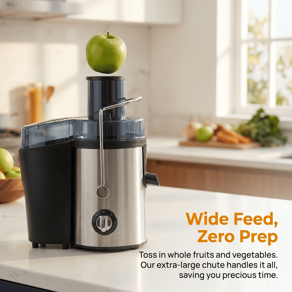 Centrifugal Juicer Machine 2-Speed Wide 3-Inch Feed Chute 54oz Pulp Container Easy to Clean Fruit Vegetable Juice Extractor