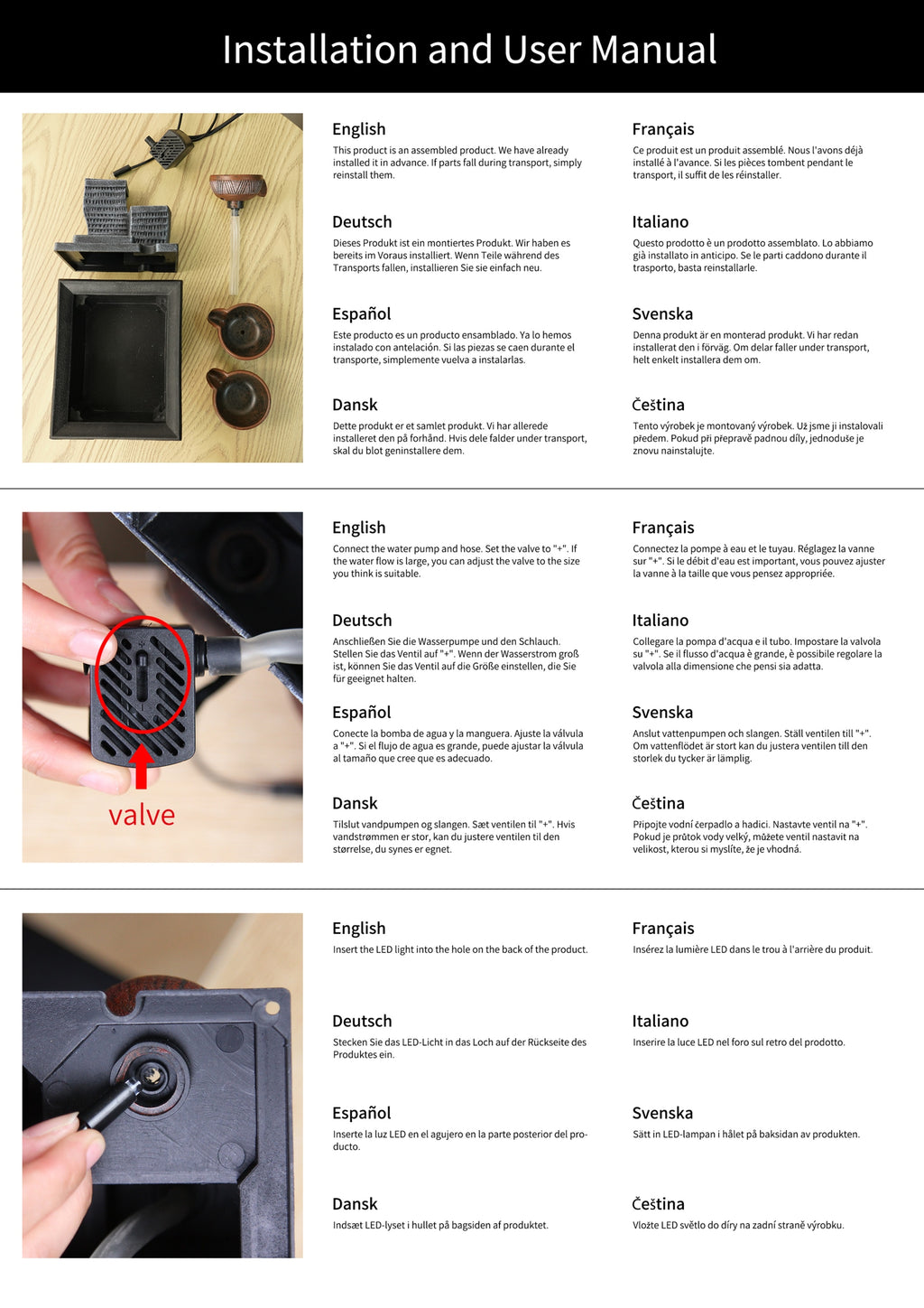 Desktop Water Fountain USB Powered Waterfall Humidifier – Relaxing Indoor Tabletop Decor for Office Home, Creative Gift for Christmas Valentine Halloween