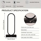 Modern Aluminum LED Ring Table Lamp, 3-Color Touch Control, USB Charging, 12.8" Spiral Metal Bedside & Desk Light – 1pc or 2pc