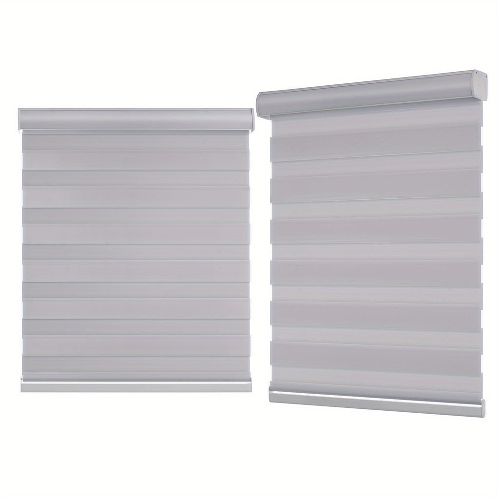 Cordless Zebra Blinds for Windows - Dual Layer Light Filtering & Blackout Roller Shades, Easy Install Custom Width 20"-64" x 72"H, Modern Window Treatment for Bedroom Living Room, 4 Colors