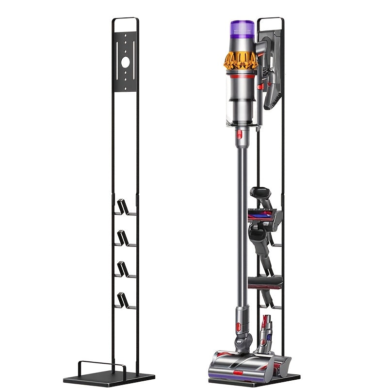 Vacuum Stand Holder Universal Storage Rack for Cordless Cleaners V6-V15 – Heavy Duty Metal Base, Trigger Lock Clamp, Wall Mountable, Accessories Organizer, Space-Saving Docking Station