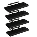 Rustic Wooden Wall Mounted Storage Shelves Set of 4 Floating Wall Shelf for Bedroom Living Room Bathroom Closet Decor Black Brown White Gray