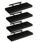 Rustic Wooden Wall Mounted Storage Shelves Set of 4 Floating Wall Shelf for Bedroom Living Room Bathroom Closet Decor Black Brown White Gray