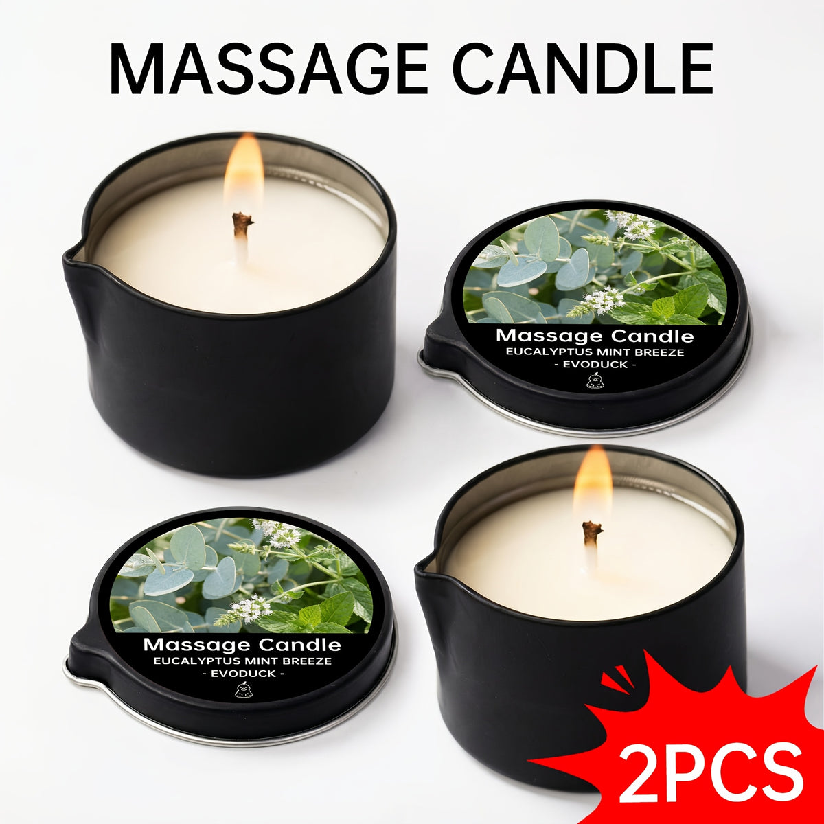 2-in-1 Soy Wax Massage Oil Candle Essential Oil Scented Warm Moisturizing Body Lotion Luxury Spa Candle Gift Set for Women Nail Salon Pedicure Wedding Christmas Valentine 1pc 2pc 6pc 17 Scents