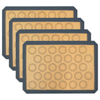Silicone Macaron Baking Mat Set of 4 - Non-Stick Reusable Oven Liner & Pastry Mat, Heat Resistant -40°C to 250°C, Dishwasher Safe, 16.6x11.6 Inch for Cookies, Macarons & Pastries
