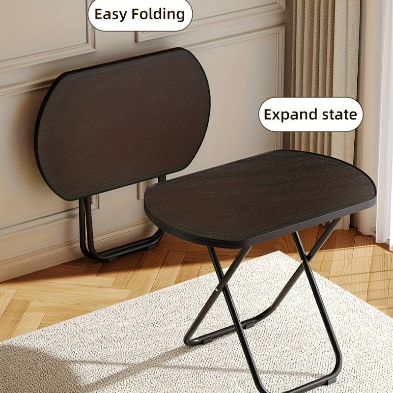 Foldable Tray Table – No Assembly TV Dinner Tray for Eating on Bed Sofa Living Room, Stable Snack Table, Normal & Large, Black White Walnut