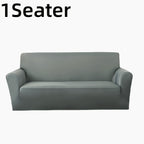 Stretch Sofa Cover Solid Color High Elasticity Anti-Slip Rod Slim Fit Couch Slipcover Machine Washable 1 2 3 4 Seater Black Burgundy Navy Grey